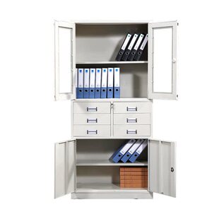 办公室文件铁皮财务资料凭证档案柜带锁员工储物收纳更衣柜矮柜子