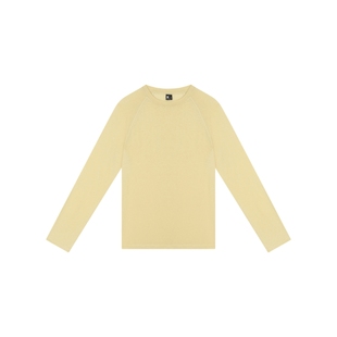 Oneup天丝亚麻插肩长袖春秋单穿亲肤圆领宽松T恤上衣纯色打底衫女