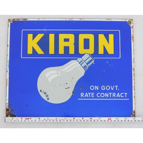Vintage KIRON Light Bulb Light Photo Advertising Sign Enamel