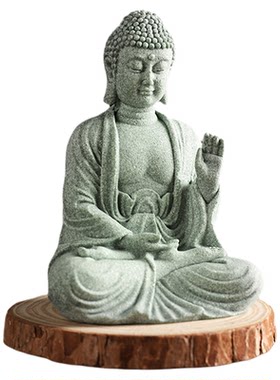 青砂石小佛像禅意造景微景观摆件
