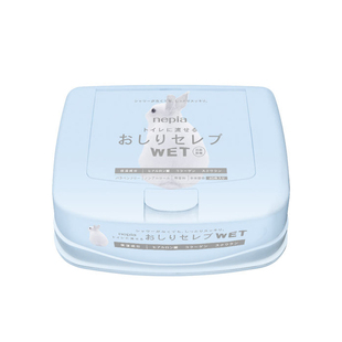 日本进口Nepia妮飘湿厕纸便携湿巾女士用可冲马桶厕纸盒装湿纸巾