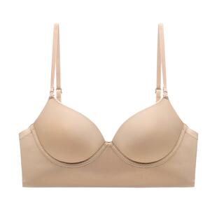MIMI FANTASY无痕大露背文胸挂脖交叉U型隐形内搭薄款美背内衣女