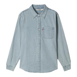 Levi's李维斯24秋新款男士美式复古宽松简约蓝色长袖牛仔衬衫