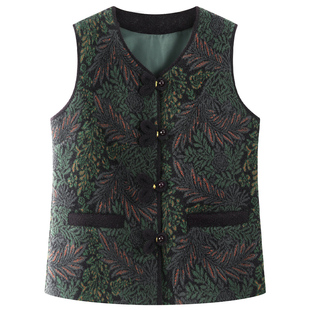 中老年秋季女装中式妈妈装春秋马甲外穿背心奶奶马夹2025新款坎肩