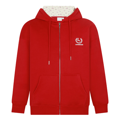 LK STORE LKOD2024碎花连帽卫衣情侣男女刺绣字母外套潮帽衫拼接