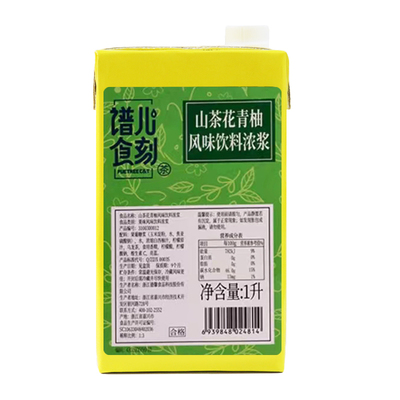 德馨山茶花青柚茶汤1L水果茶