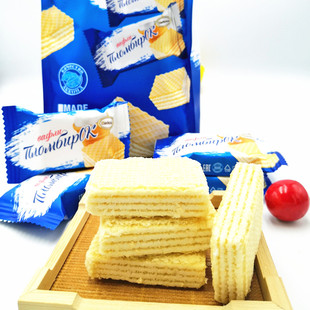 俄罗斯进口阿孔特冰淇淋威化酸奶饼干农庄奶酪巧克力拉丝香甜零食