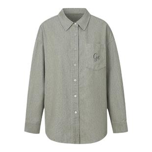 GCRUES商场同款复古设计感长袖衬衫女宽松内搭24秋冬G10D01A0252