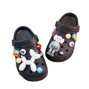 男童洞洞鞋儿童半拖鞋踩屎感夏季游泳外出青少年凉鞋防滑软底夏天