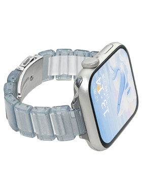适用iwatchs11手表带新品树脂applewatch10/9硅胶表带苹果高级感小众表链se3腕带s8女士专用s7高颜值时尚透气