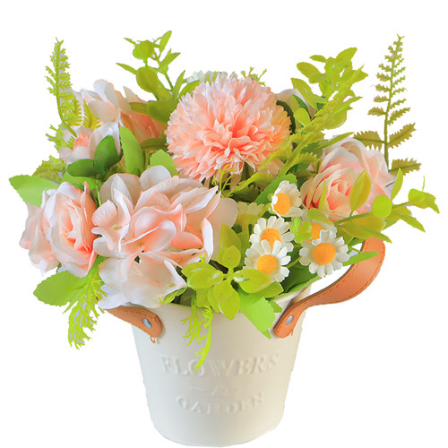 假花玫瑰雏菊花仿真花束摆件插花塑料花室内客厅餐桌装饰品摆设