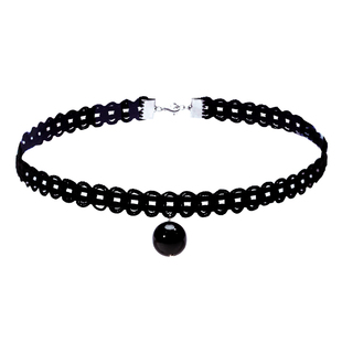 黑色脖子饰品纯银日韩国简约choker项圈项链女锁骨链蕾丝颈带颈链