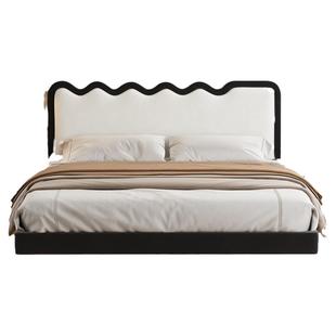 2025新款法式床头软包波浪靠背卧室高级感榻榻米靠枕床上靠背垫