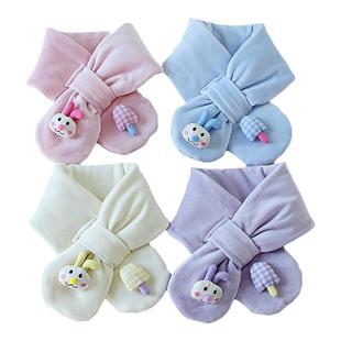 男女宝宝冬季加棉保暖围巾柔软舒适儿童围脖2025新款可爱防风脖套