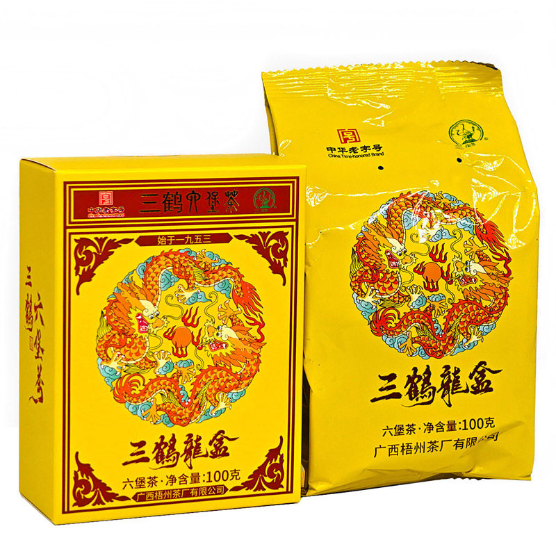 2019年陈化三鹤六堡茶龙盒100克