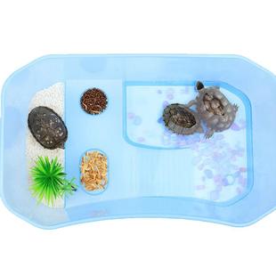 超大乌龟缸带晒台大型别墅水陆塑料透明龟盆养龟的大小乌龟通用缸