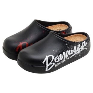 马登2026新款厨师鞋男春户外穿黑色半拖厚底洞洞鞋涉水包头云拖鞋