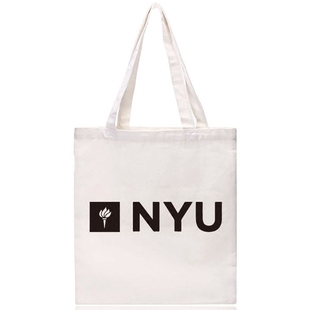 NYU 纽大美国纽约大学单肩帆布包纪念品手提环保购物袋女中号拉链