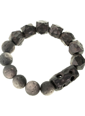 曲尾花手工刀纹陨石纹珠子手串