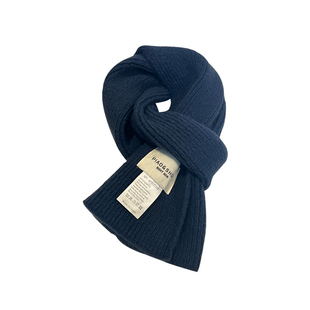 盈妹深蓝色遐想丨韩系氛围感藏青色围巾男百搭针织围脖女冬季新款