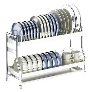 碗碟收纳架厨房不锈钢置物架极窄边小型尺寸款碗盘双层窗台沥水架