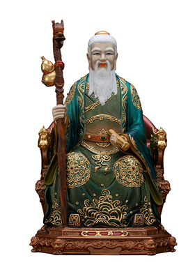 黄铜药王爷神像客厅供奉摆件