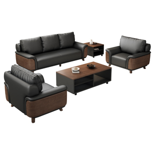 办公沙发茶几组合简约三人位贵宾接待休息区会客商务洽谈会议沙发