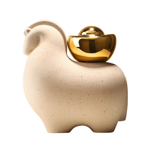 贝汉美新中式马上有钱摆件客厅电视柜酒柜装饰品乔迁马年新年礼物