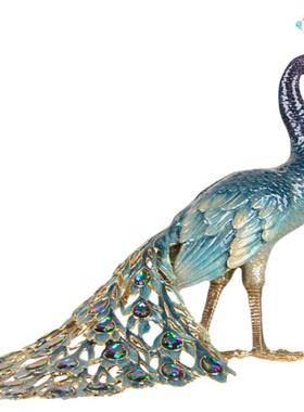 珐琅孔雀摆件中式古典玄关