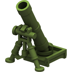 小颗粒二战场景积木人仔塑料零配件M2九七式可弹射迫击炮拼装模型