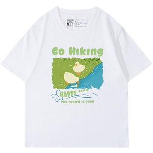 韩国ulzzang可爱卡通白色正肩短袖t恤女韩版宽松纯棉夏季半袖上衣