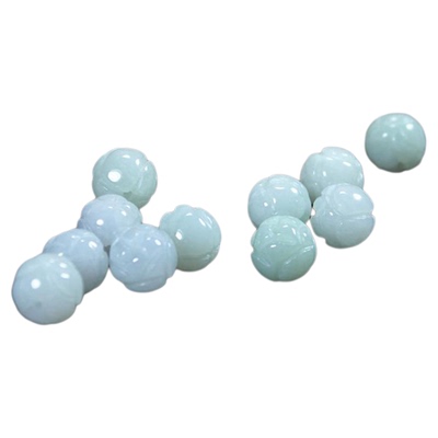 天然A货翡翠莲花珠散珠子手链