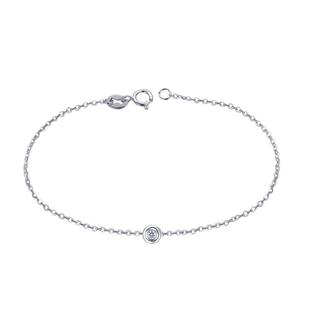 ZJUZ18K金手链镶钻时尚钻石细款女正品白金彩金手链简约款送女友