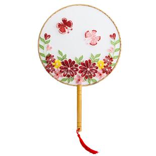 赛卓古风团扇复古扇子衍纸作品中国风衍纸手工diy材料包衍纸画暖场团建社团活动蝴蝶自制礼品装饰摆饰框画