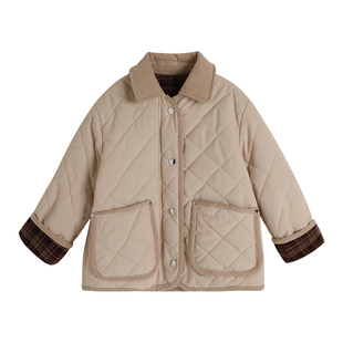 布丁哈鲁童装冬装女童棉服2026秋冬季新款休闲儿童夹棉外套棉衣