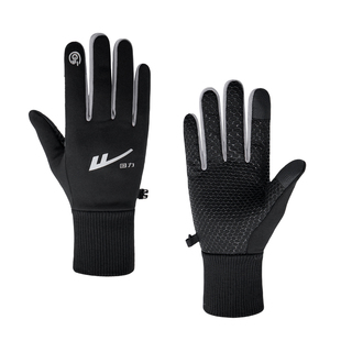 回力冬季防寒保暖加绒手套2025户外骑行开车防风可触屏毛线手套男