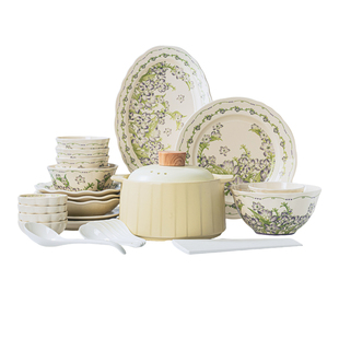 碗家用2026新款高颜值陶瓷碗盘餐具套装釉下彩碗碟盘整套结婚礼物