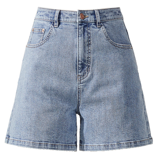 逸阳白色防污牛仔短裤女小个子2025夏季新款大码浅色工装风三分裤