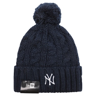 New Era官方授权正品纽亦华MLB刺绣NY毛球时尚保暖休闲针织毛线帽