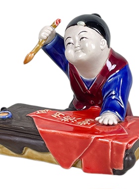 美陶陶瓷喜庆桌面手工摆件小礼品