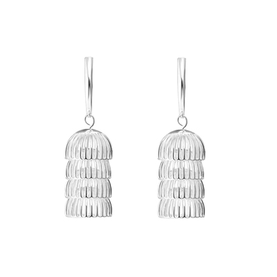 银针夏天花朵方形耳环日常百搭