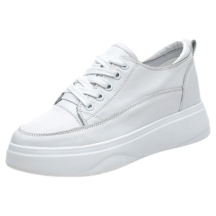 真皮小白鞋女厚底头层牛皮内增高显瘦百搭潮松糕小码313233单鞋34