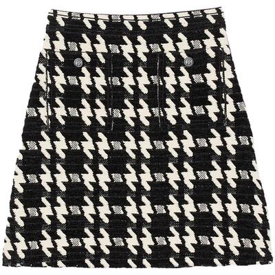 时尚千鸟格针织半身短裙SANDRO