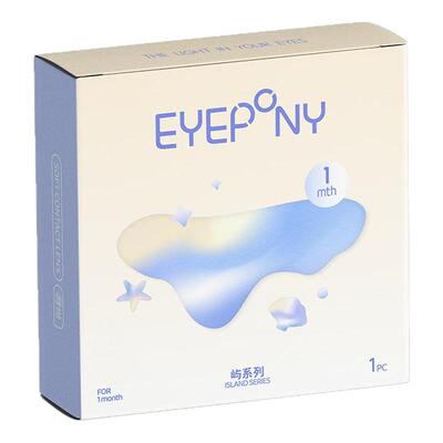 EYEPONY美瞳屿月抛1片月亮潮汐雾中镜银色清泉带度数隐形眼镜正品