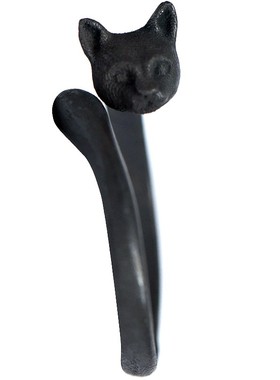 原创手工戒指925银开口猫咪情侣