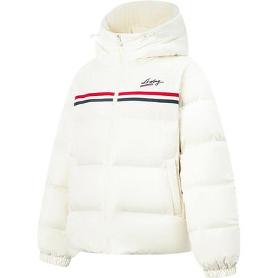 李宁连帽女短羽绒服运动服