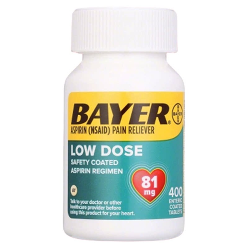 美国原装Bayer拜耳 阿司匹林肠溶片81mg类抗血栓心脑血管药进口