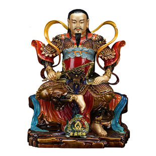 玄天上帝铜像摆件真武大帝祖师爷神像玄武大帝家居供奉神像摆件