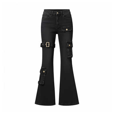 大码胖mm设计感小众显瘦喇叭裤女