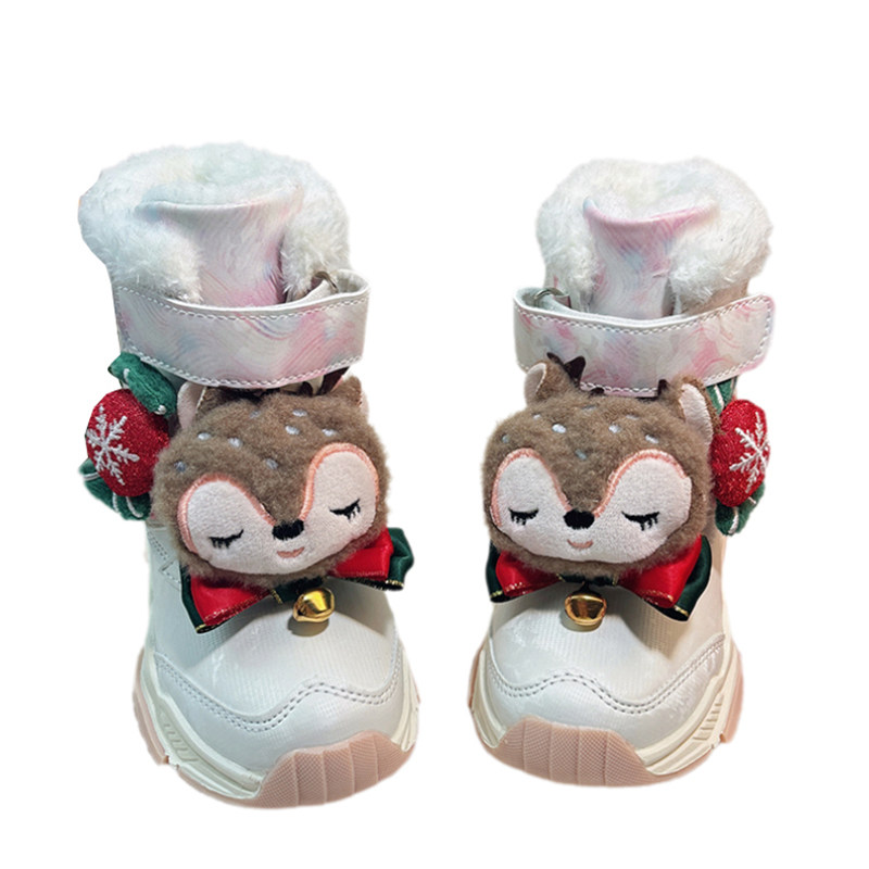 儿童冬季新款时尚百搭白色雪地靴
